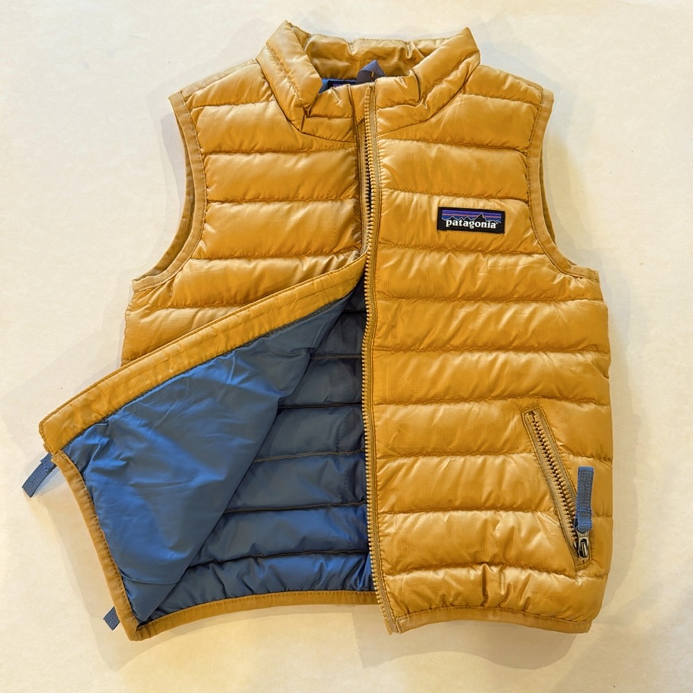 Brand: Patagonia
Size: 2T
Color: Glyph Gold with light blue on the inside